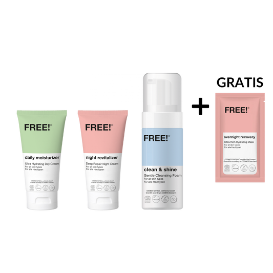 FREE! Face Basic Set 3 Produkte + GRATIS Ultra Rich Hydrating Mask overnight recovery