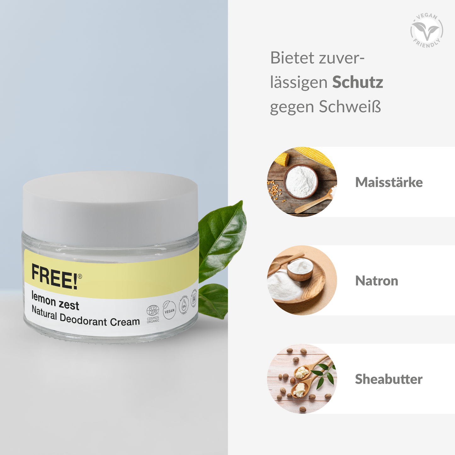 FREE! Natural Deodorant Cream Lemon Zest